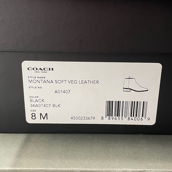 ✨NIB✨ COACH Montana Soft Vegan Leather Ankle Boot in Black Sz 8M - Picture 8 of 8